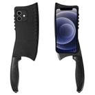 For iPhone 12 Simulated Kitchen Knife TPU + PC Phone Case(Black) - 1