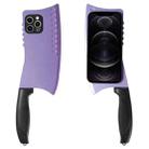 For iPhone 12 Pro Simulated Kitchen Knife TPU + PC Phone Case(Purple) - 1