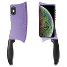 For iPhone X / XS Simulated Kitchen Knife TPU + PC Phone Case(Purple) - 1