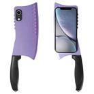 For iPhone XR Simulated Kitchen Knife TPU + PC Phone Case(Purple) - 1