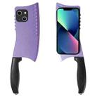 For iPhone 13 mini Simulated Kitchen Knife TPU + PC Phone Case(Purple) - 1