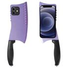 For iPhone 12 mini Simulated Kitchen Knife TPU + PC Phone Case(Purple) - 1