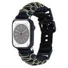 For Apple Watch SE 2023 44mm Dual-layer Braided Paracord Buckle Watch Band(Black Army Green) - 1