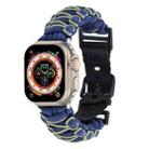 For Apple Watch Ultra 2 49mm Dual-layer Braided Paracord Buckle Watch Band(Navy Army Green) - 1