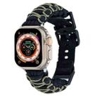 For Apple Watch Ultra 2 49mm Dual-layer Braided Paracord Buckle Watch Band(Black Army Green) - 1