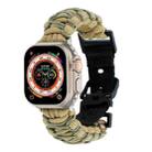 For Apple Watch Ultra 2 49mm Dual-layer Braided Paracord Buckle Watch Band(Khaki Army Green) - 1