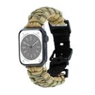 For Apple Watch Series 9 45mm Dual-layer Braided Paracord Buckle Watch Band(Khaki Army Green) - 1
