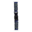 For Apple Watch Series 9 41mm Dual-layer Braided Paracord Buckle Watch Band(Navy Army Green) - 2