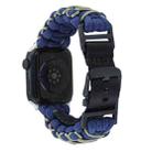 For Apple Watch Series 9 41mm Dual-layer Braided Paracord Buckle Watch Band(Navy Army Green) - 3