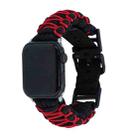 For Apple Watch Ultra 49mm Dual-layer Braided Paracord Buckle Watch Band(Black Red) - 1