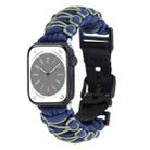 For Apple Watch Series 8 45mm Dual-layer Braided Paracord Buckle Watch Band(Navy Army Green) - 1