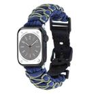 For Apple Watch Series 7 41mm Dual-layer Braided Paracord Buckle Watch Band(Navy Army Green) - 1