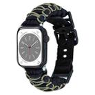 For Apple Watch Series 7 41mm Dual-layer Braided Paracord Buckle Watch Band(Black Army Green) - 1