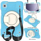 For Samsung Galaxy Tab A9 8.7 2023 Silicone Hybrid PC Tablet Case with Shoulders Strap(Sky Blue) - 1