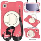 For Samsung Galaxy Tab A9 8.7 2023 Silicone Hybrid PC Tablet Case with Shoulders Strap(Begonia Red) - 1