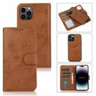 For iPhone 15 Pro 2 in 1 Detachable Phone Leather Case(Brown) - 1
