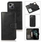 For iPhone 15 2 in 1 Detachable Phone Leather Case(Black) - 1