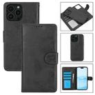 For iPhone 16 Pro Max 2 in 1 Detachable Phone Leather Case(Black) - 1