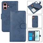 For iPhone 16 Plus 2 in 1 Detachable Phone Leather Case(Dark Blue) - 1