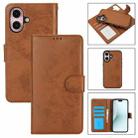 For iPhone 16 2 in 1 Detachable Phone Leather Case(Brown) - 1