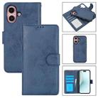 For iPhone 16 2 in 1 Detachable Phone Leather Case(Dark Blue) - 1