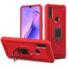 For OPPO A8 & A31 Carbon Fiber Protective Case with 360 Degree Rotating Ring Holder(Red) - 1