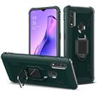 For OPPO A8 & A31 Carbon Fiber Protective Case with 360 Degree Rotating Ring Holder(Green) - 1