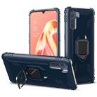 For OPPO A91 & F15 & Reno3 Carbon Fiber Protective Case with 360 Degree Rotating Ring Holder(Blue) - 1