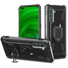 For OPPO Realme X50 Pro Carbon Fiber Protective Case with 360 Degree Rotating Ring Holder(Black) - 1