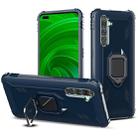 For OPPO Realme X50 Pro Carbon Fiber Protective Case with 360 Degree Rotating Ring Holder(Blue) - 1