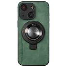 For iPhone 15 Plus i.Crystal Lambskin Fulcrum Support Phone Case(Green) - 1