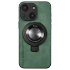 For iPhone 13 i.Crystal Lambskin Fulcrum Support Phone Case(Green) - 1