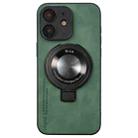 For iPhone 12 i.Crystal Lambskin Fulcrum Support Phone Case(Green) - 1