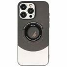 For iPhone 14 Pro Contrast Color Logo Display Magnetic Phone Case(Black Silver) - 1