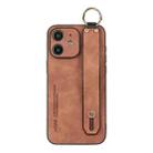 For iPhone 11 Lambskin Wristband Holder Phone Case(Khaki) - 1