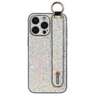 For iPhone 15 Pro Flash Diamond Wristband Holder Phone Case(Flash Gold) - 1