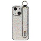 For iPhone 15 Flash Diamond Wristband Holder Phone Case(Flash Gold) - 1