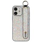 For iPhone 12 Flash Diamond Wristband Holder Phone Case(Flash Gold) - 1