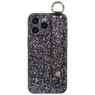 For iPhone 11 Pro Flash Diamond Wristband Holder Phone Case(Flash Black) - 1