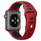 For Apple Watch Series 7 41mm / 6 & SE & 5 & 4 40mm / 3 & 2 & 1 38mm Two-tone Porous Silicone Watch Band(Red Black) - 1