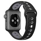 For Apple Watch Series 7 45mm / 6 & SE & 5 & 4 44mm / 3 & 2 & 1 42mm Two-tone Porous Silicone Watch Band(Black Gray) - 1