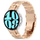 For Samsung Galaxy Watch 6 / 6 Classic Button Style Stainless Steel Watch Band(Rose Gold) - 1