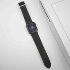 For Apple Watch SE 2023 44mm Rhombus Pattern Magnetic Square Buckle Leather Watch Band(Black) - 2