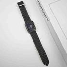 For Apple Watch SE 2023 40mm Rhombus Pattern Magnetic Square Buckle Leather Watch Band(Black) - 2