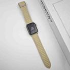 For Apple Watch Series 9 45mm Rhombus Pattern Magnetic Square Buckle Leather Watch Band(Starlight Color) - 2