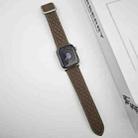 For Apple Watch Series 9 41mm Rhombus Pattern Magnetic Square Buckle Leather Watch Band(Brown) - 2