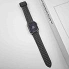 For Apple Watch Ultra 49mm Rhombus Pattern Magnetic Square Buckle Leather Watch Band(Dark Green) - 2