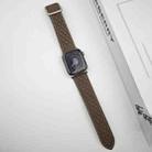 For Apple Watch SE 2022 44mm Rhombus Pattern Magnetic Square Buckle Leather Watch Band(Brown) - 2