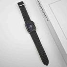 For Apple Watch Series 7 45mm Rhombus Pattern Magnetic Square Buckle Leather Watch Band(Black) - 2