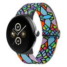 For Google Pixel Watch 2 / Pixel Watch Painted Colorful Nylon Watch Band(Geometric Rainbow) - 1
